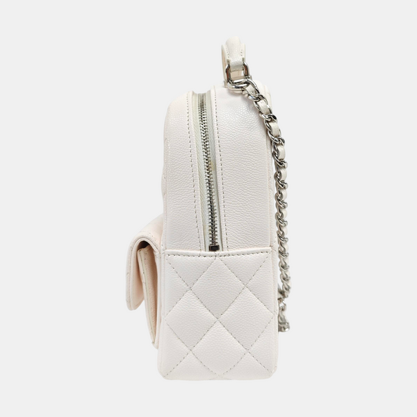 DUMA Mini Quilted Grained Calfskin White