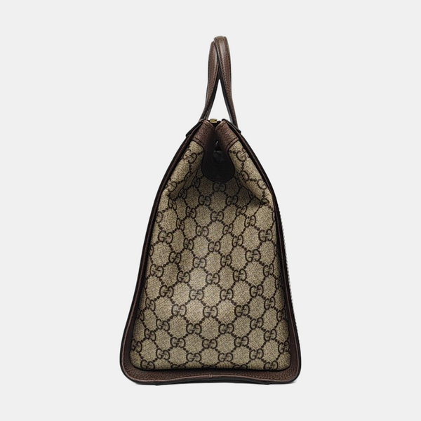 Ophidia Medium Monogram Coated Canvas Beige