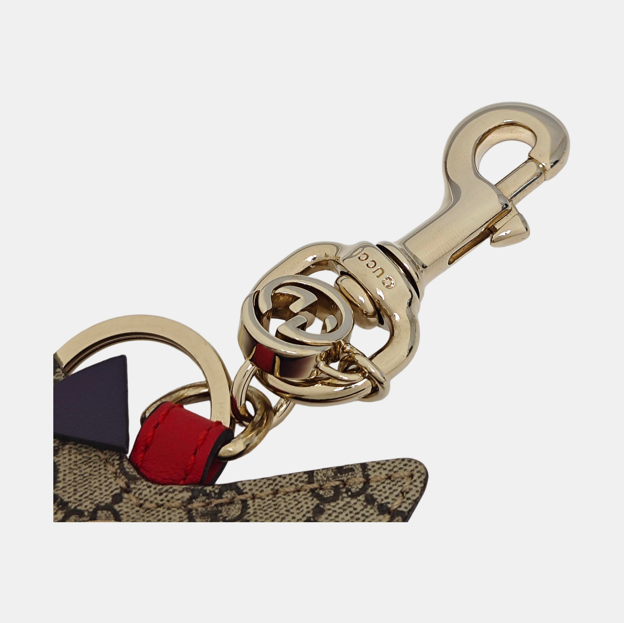 Leather Bag Charm Beige