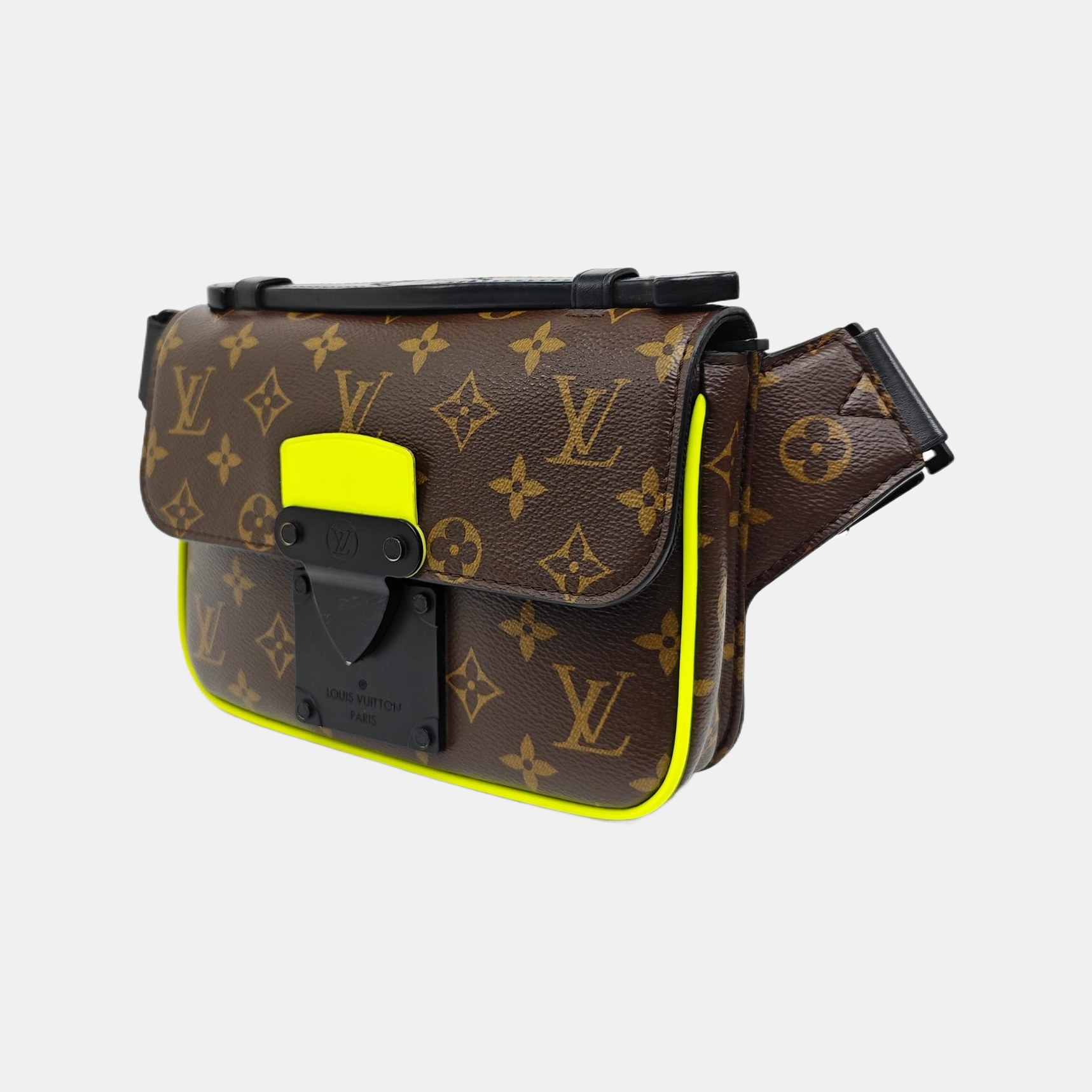 S LOCK Monogram Coated Canvas Brown