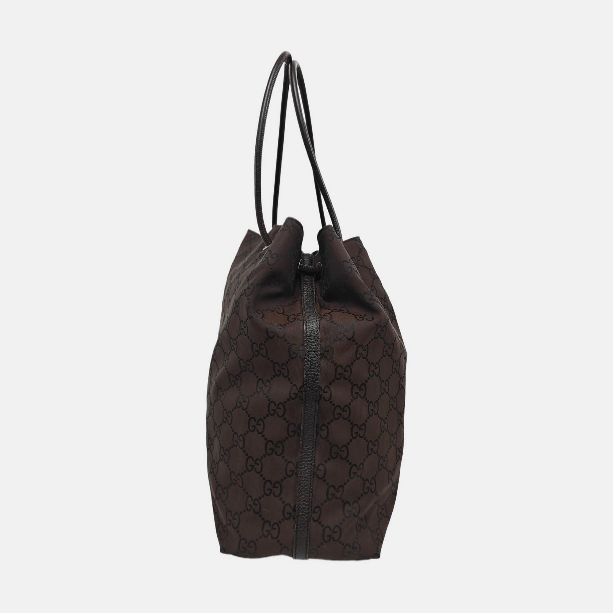 Monogram Canvas Tote Bag Brown