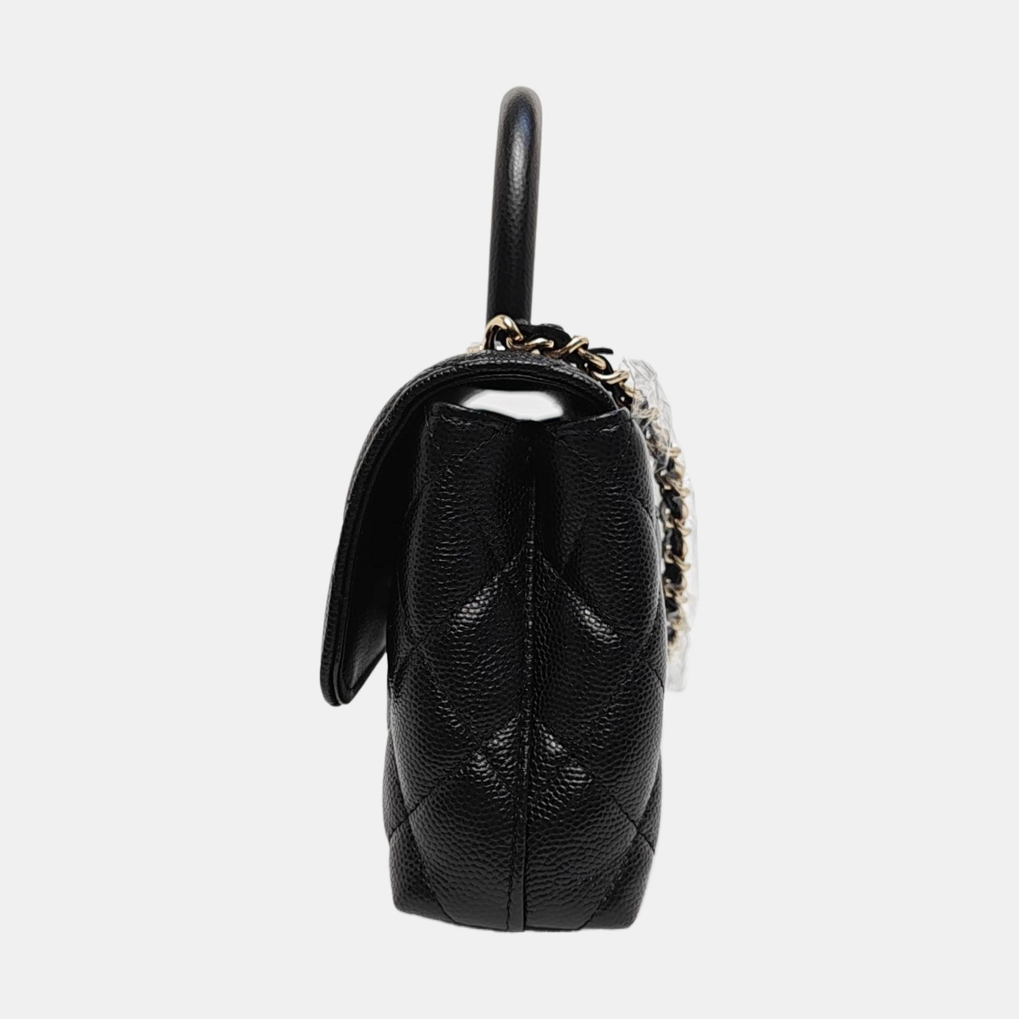 COCO HANDLE Grained Calfskin Black