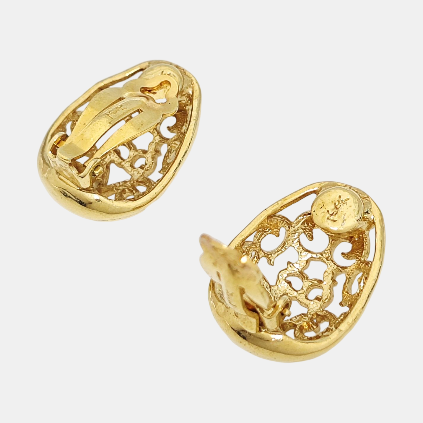 Metal Gold Clip On Earrings