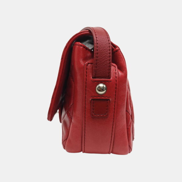 Quilted Calfskin Shoulder Bag Red