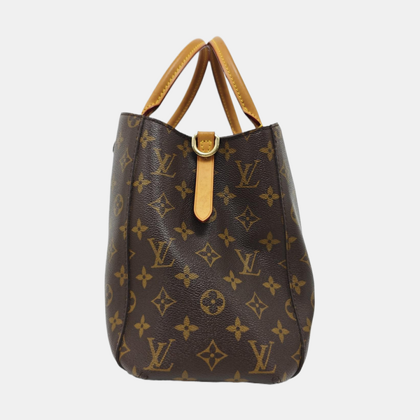 MONTAIGNE MM Monogram Coated Canvas Brown