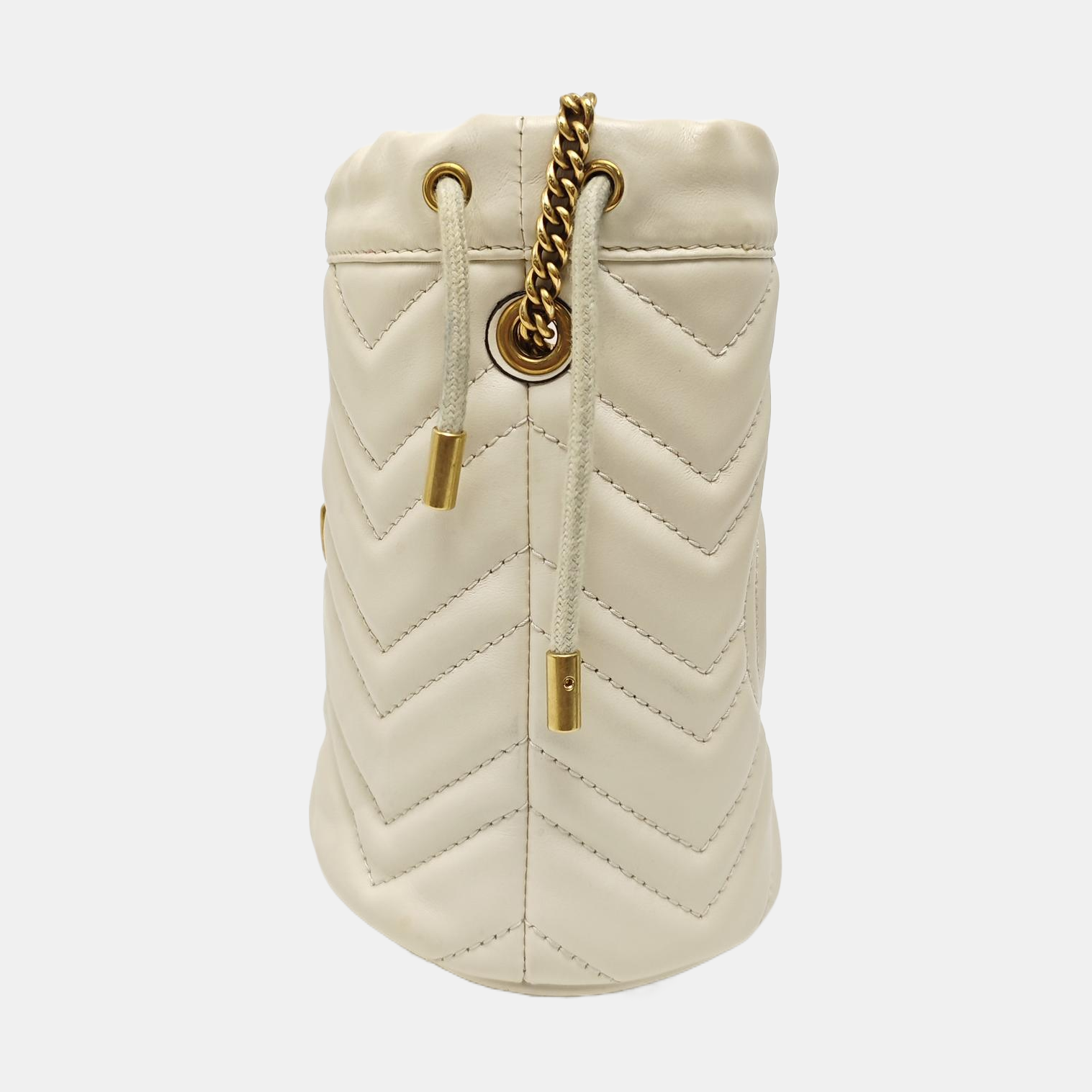GG Marmont Mini Quilted Calfskin White