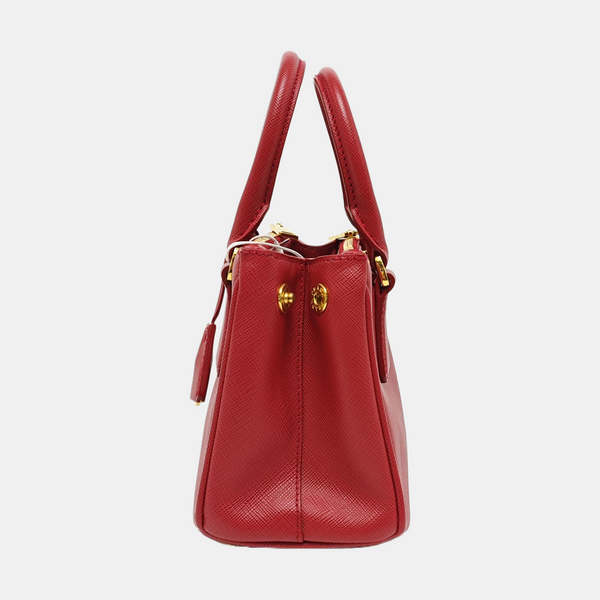 Galleria Super Mini en piel de becerro Saffiano roja