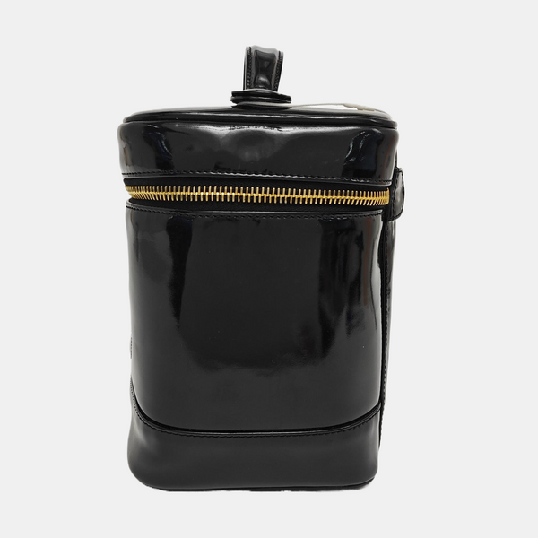 VINTAGE COSMETIC BAGS Patent Leather Black