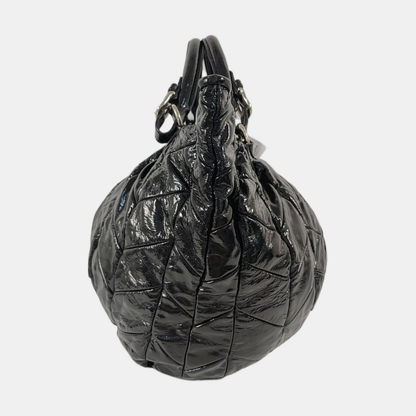 Quilted Patent Leather Black