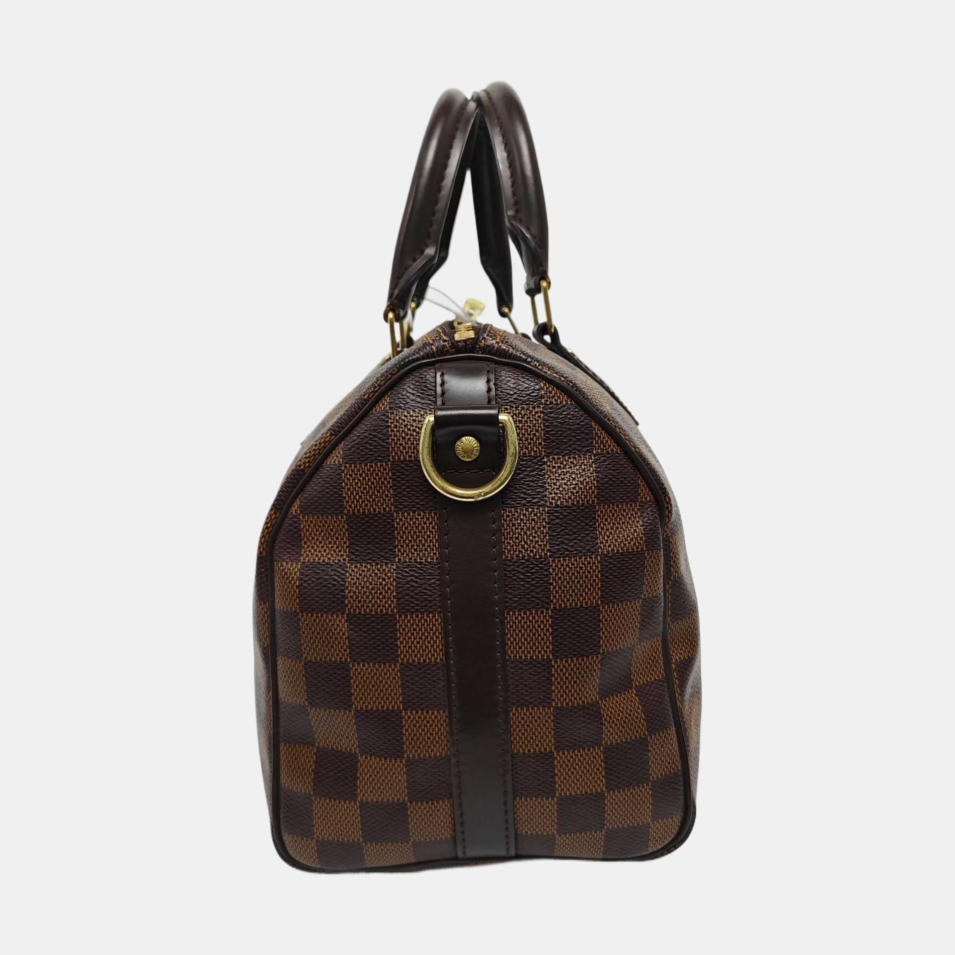 SPEEDY 25 Damier Ebene Coated Canvas Brown