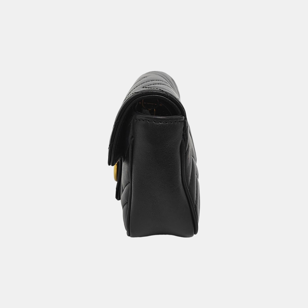 GG Marmont Mini Quilted Calfskin Black