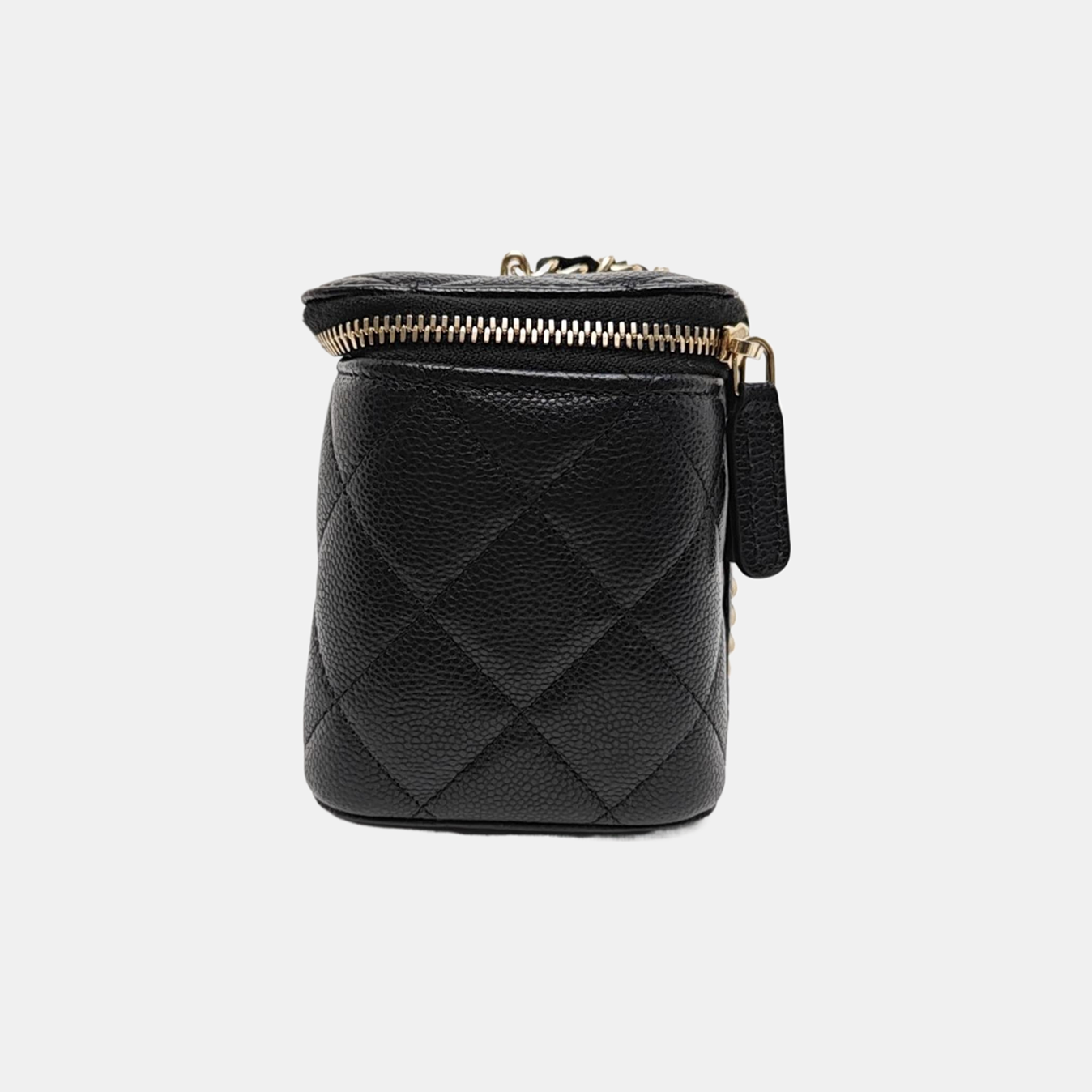 Authenticated pre-owned  VANITY CASE Quilted Grained Calfskin Black - Crossbody Bag at Looply