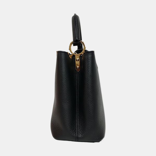 CAPUCINES MM Calfskin Black