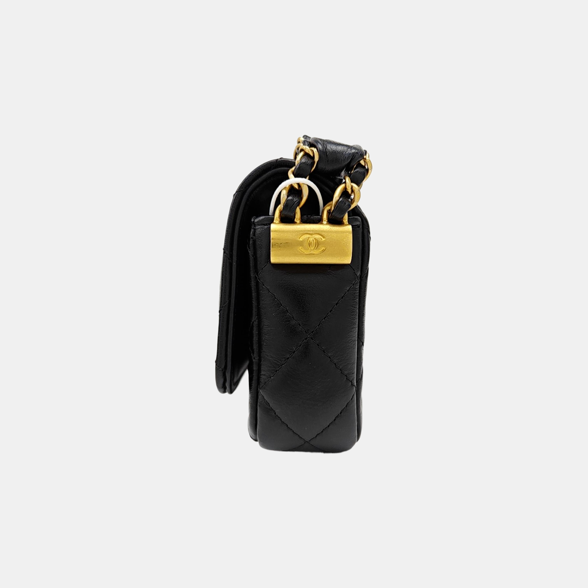 23K Quilted Calfskin Black