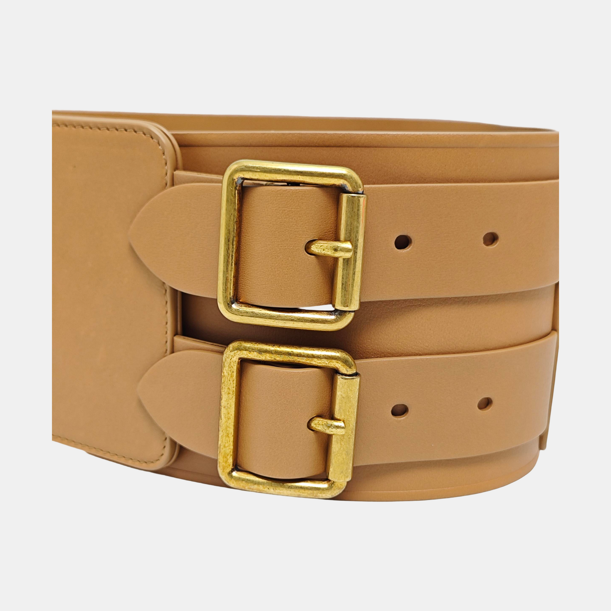 Leather Waist Cincher Brown