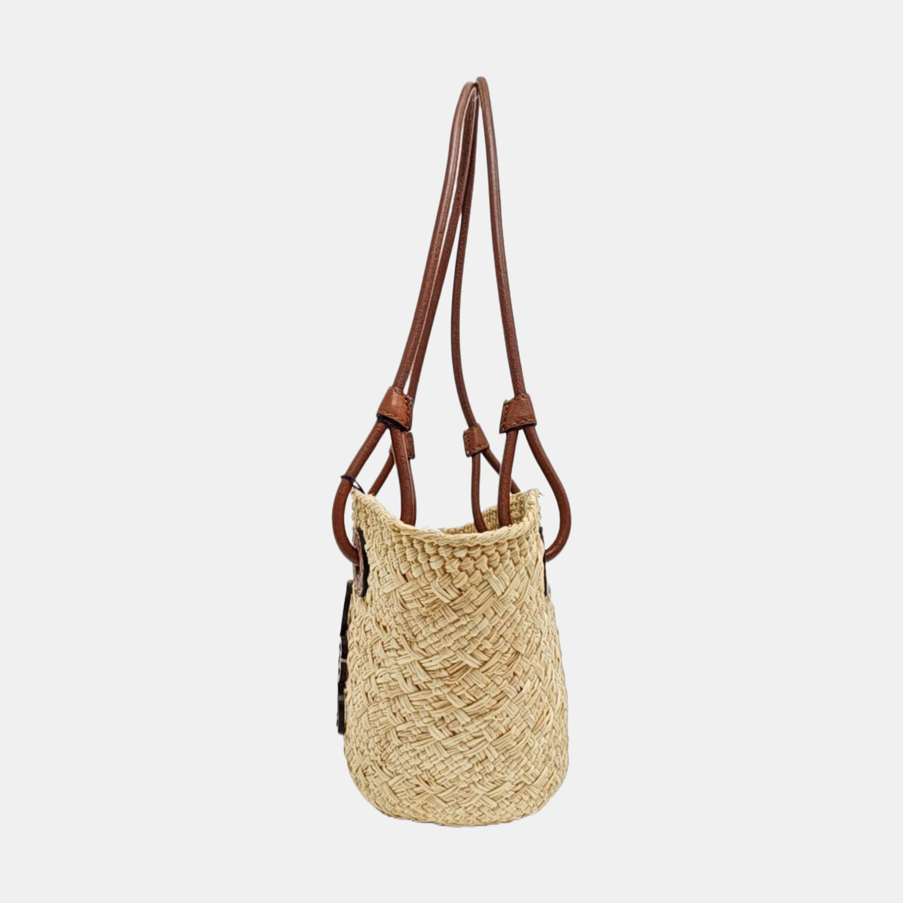 Straw Top Handle Bag Beige