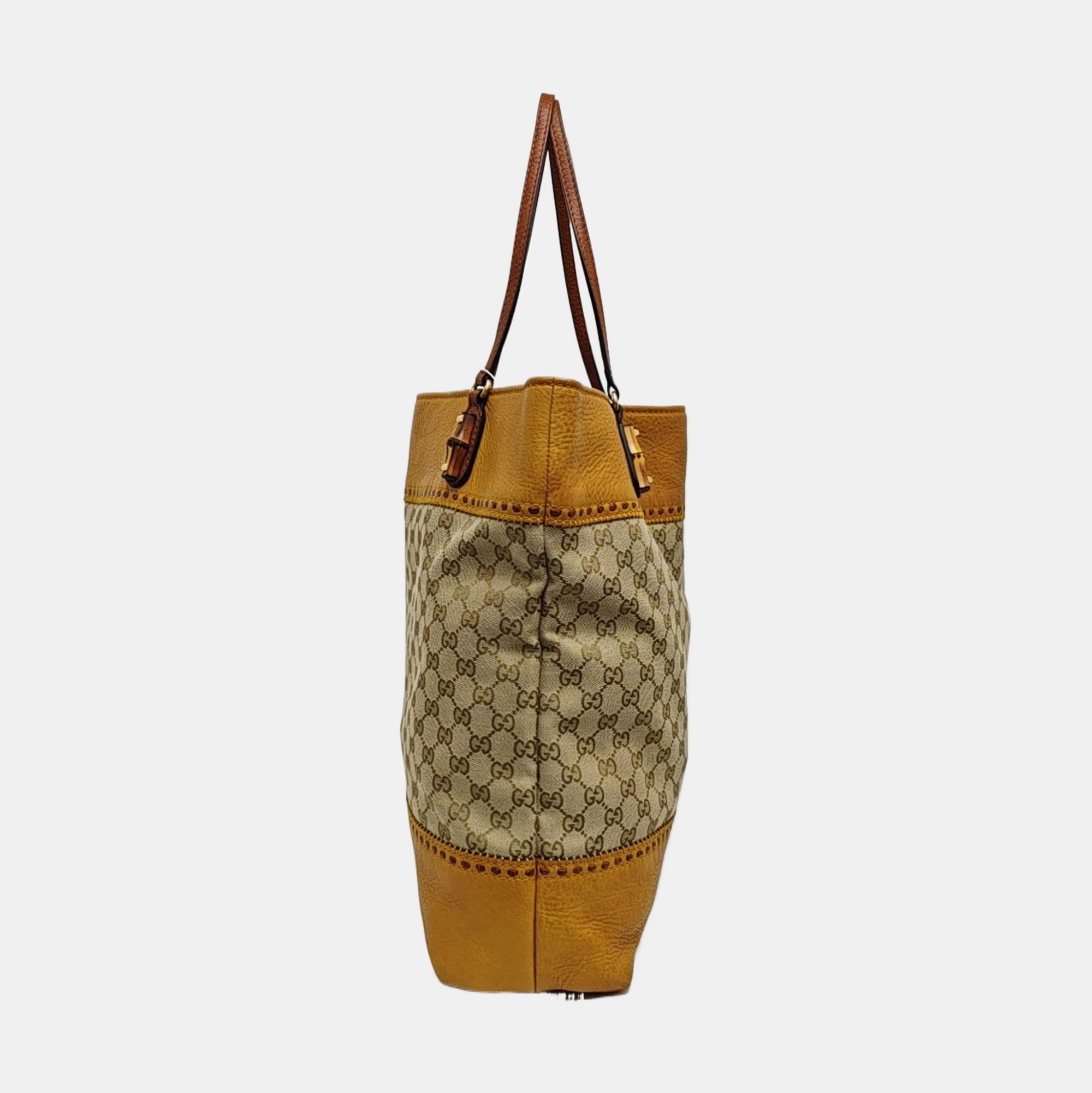 Monogram Fabric Top Handle Bag Beige