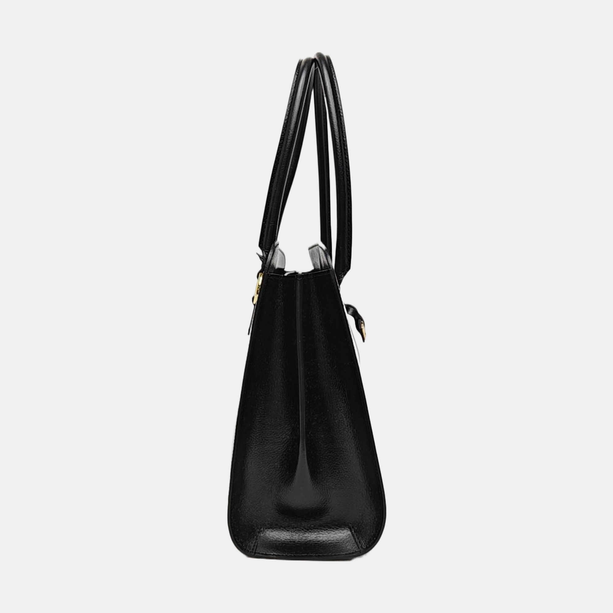 Calfskin Top Handle Bag Black