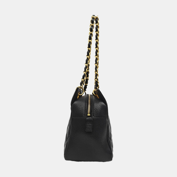 CHANEL PETITE Quilted Grained Calfskin Black