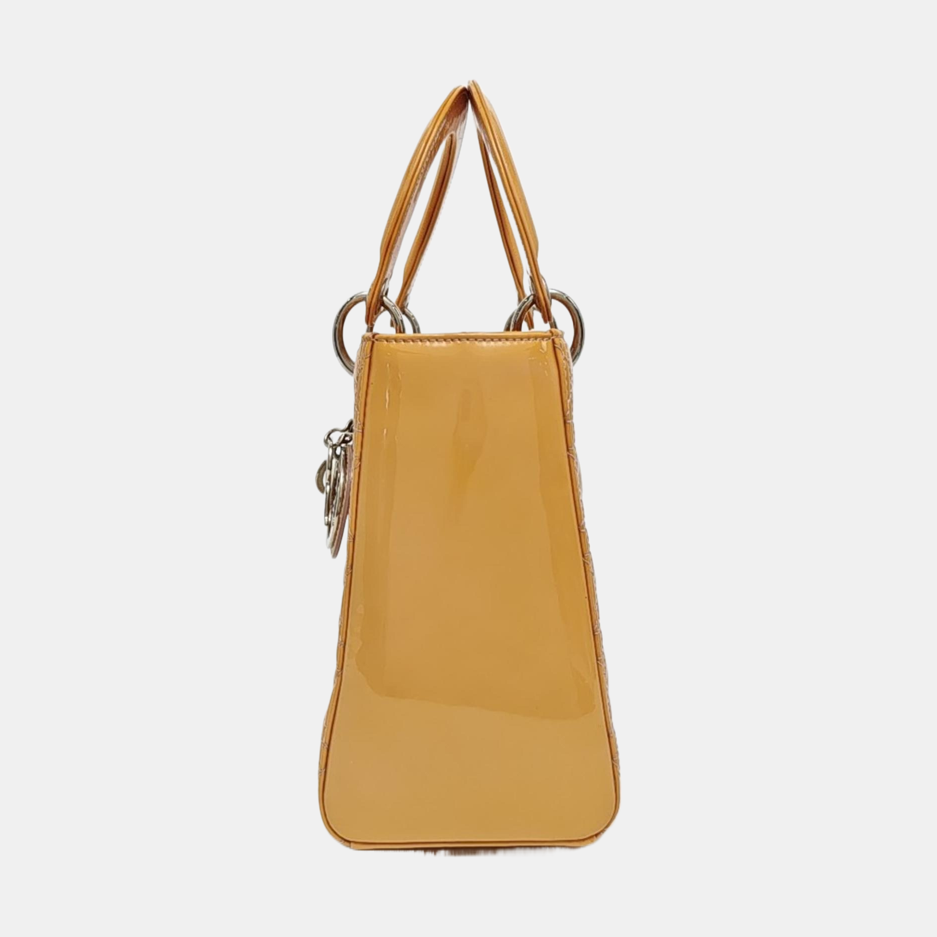 Lady Dior Medium Cannage Patent Leather Yellow