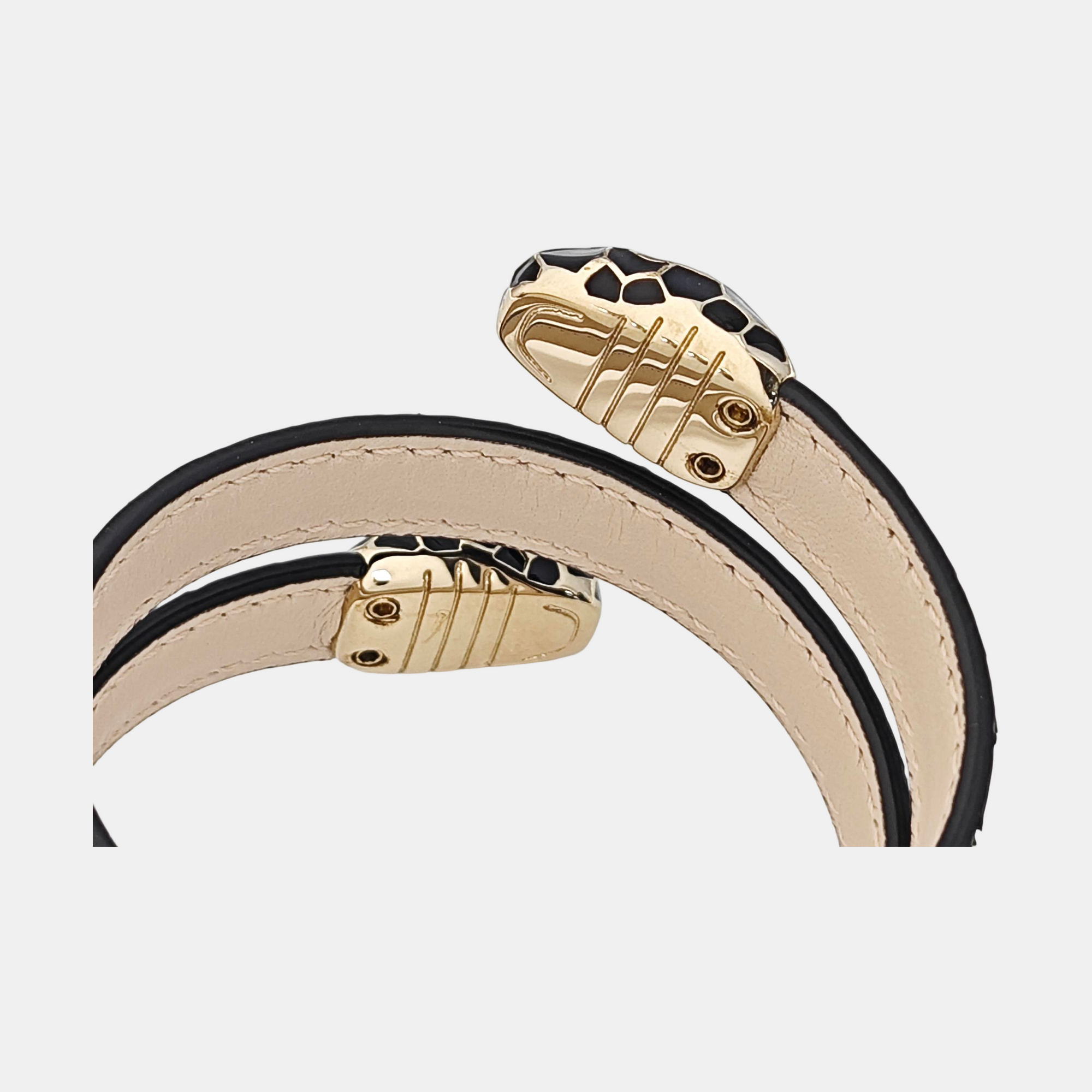 SERPENTI Brass Green Bracelet