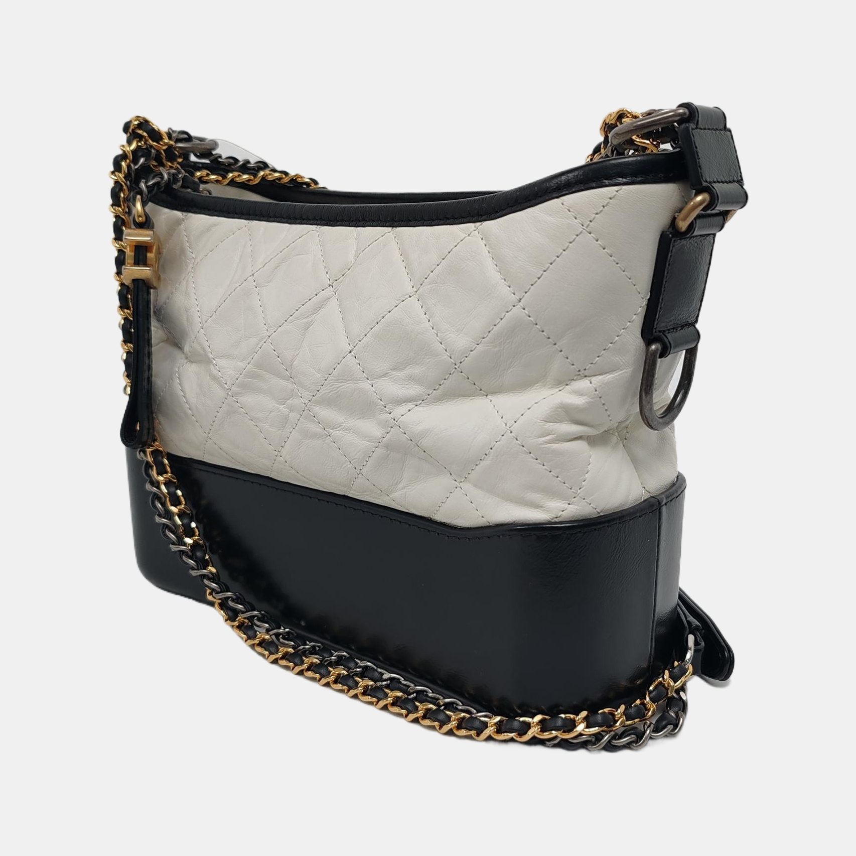 GABRIELLE New Medium Quilted Calfskin White