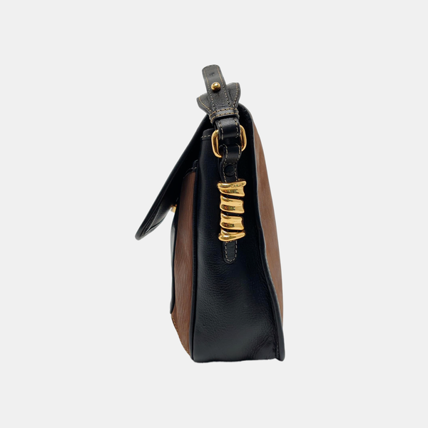 Calfskin Shoulder Bag Brown
