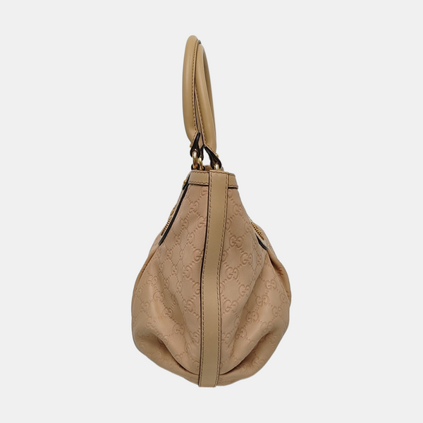 Sukey Monogram Calfskin Beige