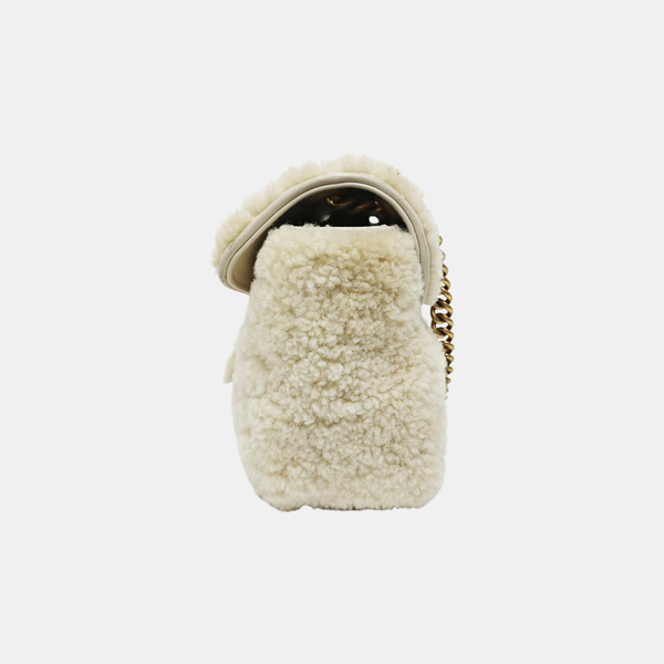 GG Marmont Medium Quilted Sheepskin Beige