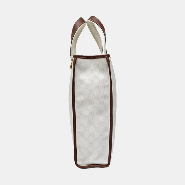 Monogram Coated Canvas Tote Bag White