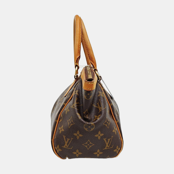 Monogram Coated Canvas Top Handle Bag Brown