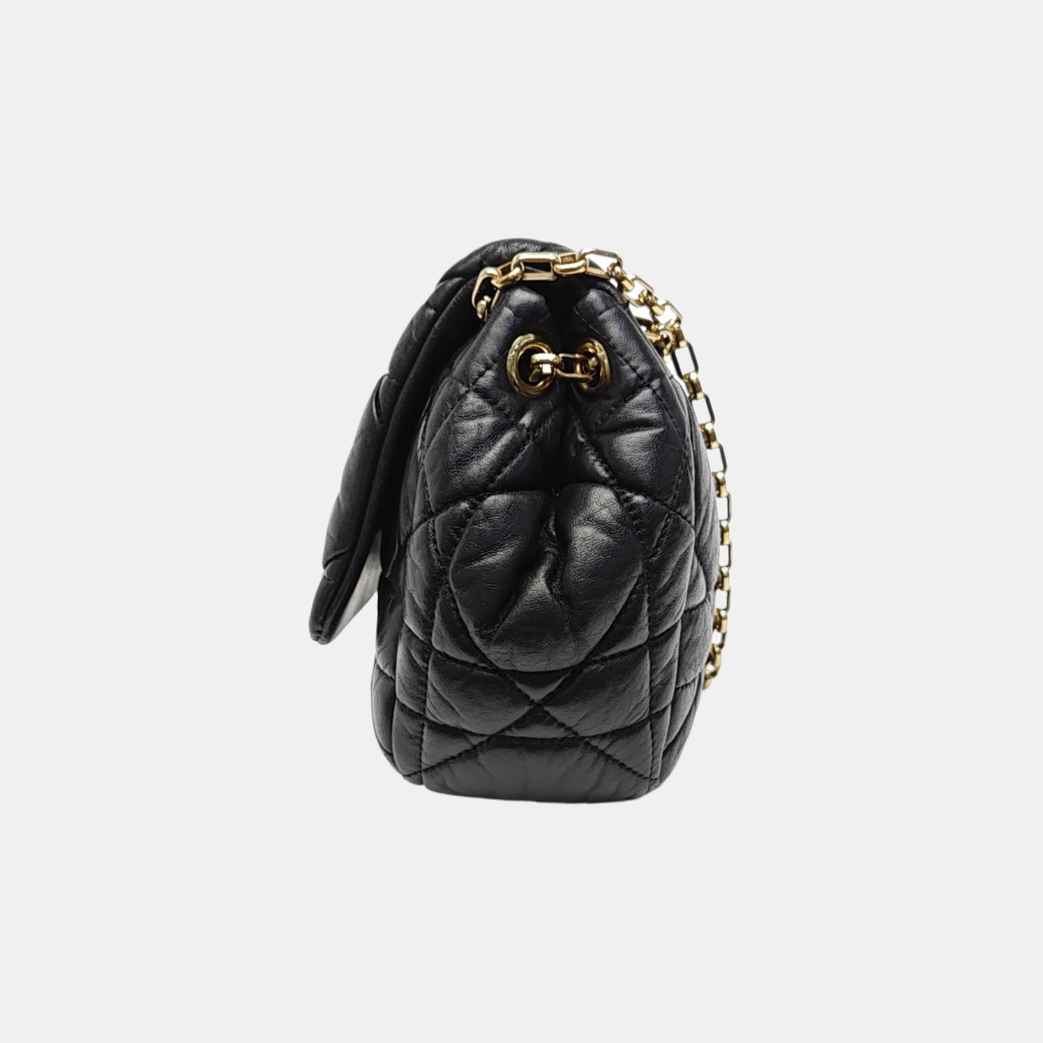 Cannage Lambskin Shoulder Bag Black