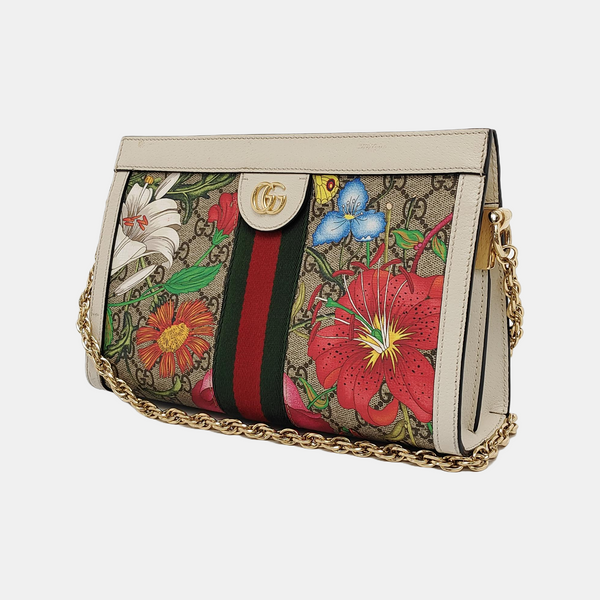 Ophidia Small Monogram Coated Canvas Beige