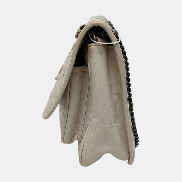 NIKI Small Chevron Calfskin White