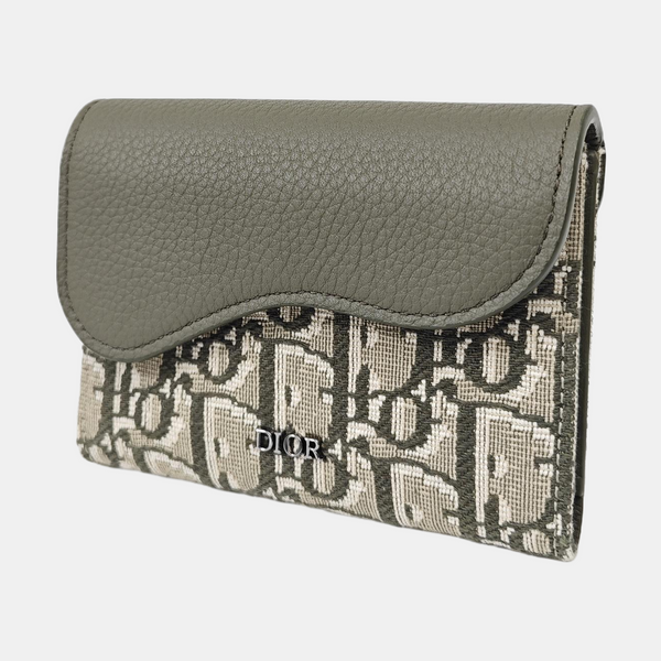 Saddle Mini Oblique Canvas Green
