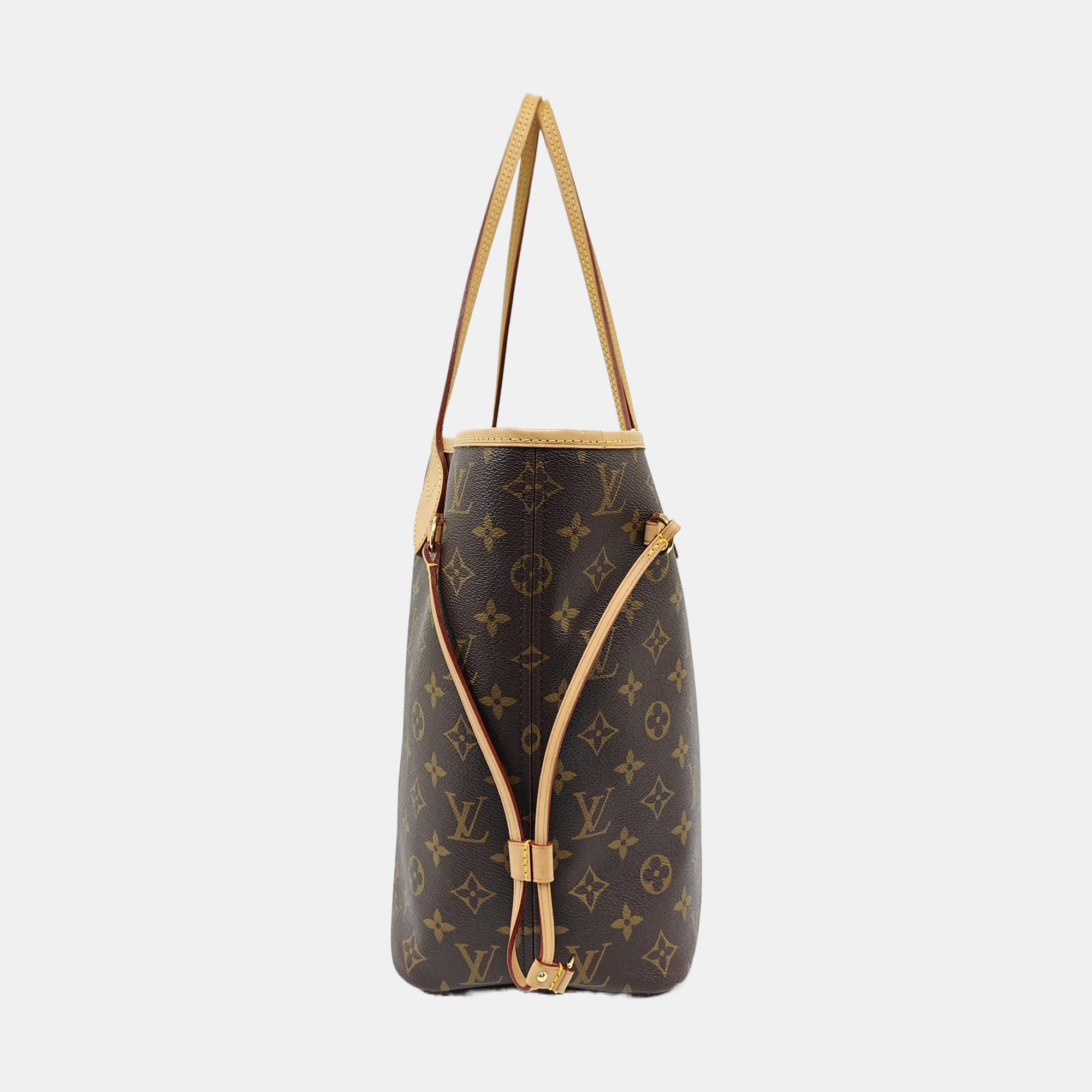 NEVERFULL MM Monogram Coated Canvas Brown