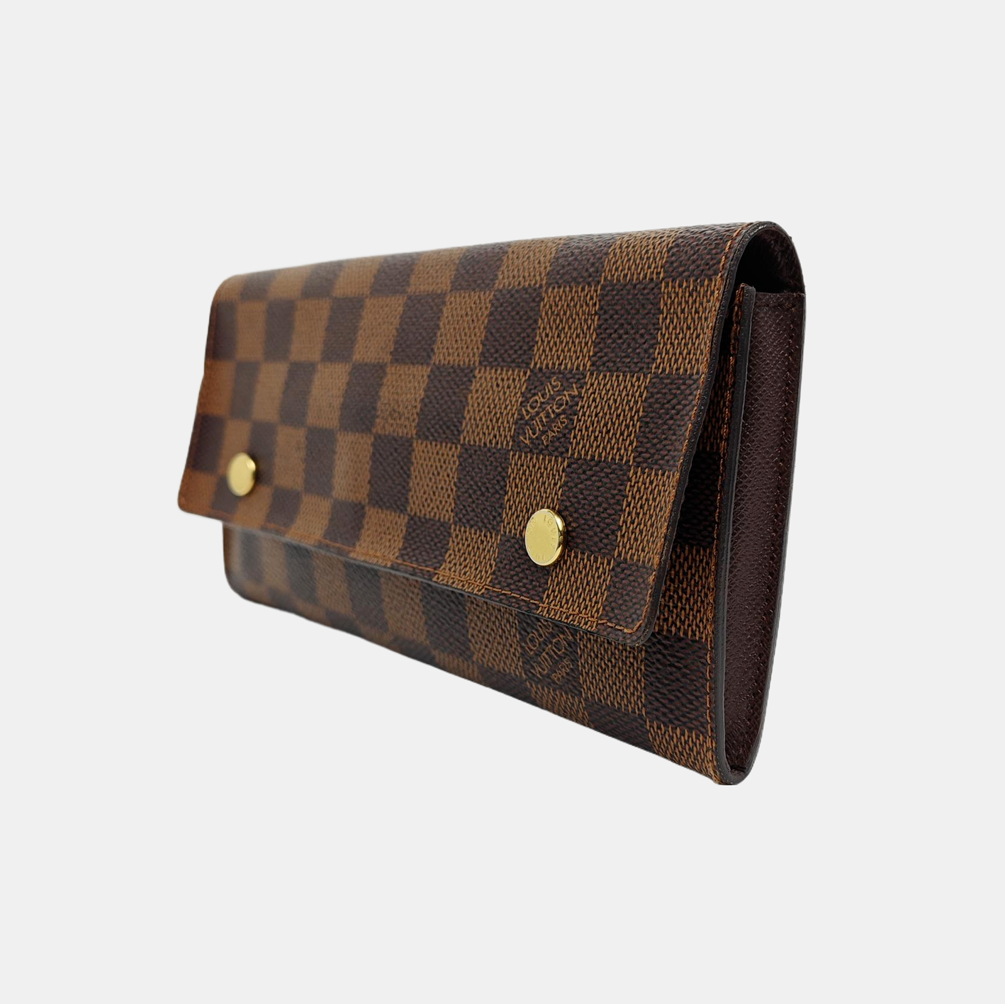 GRAPHITE LONG Damier Ebene Coated Canvas Brown Wallet