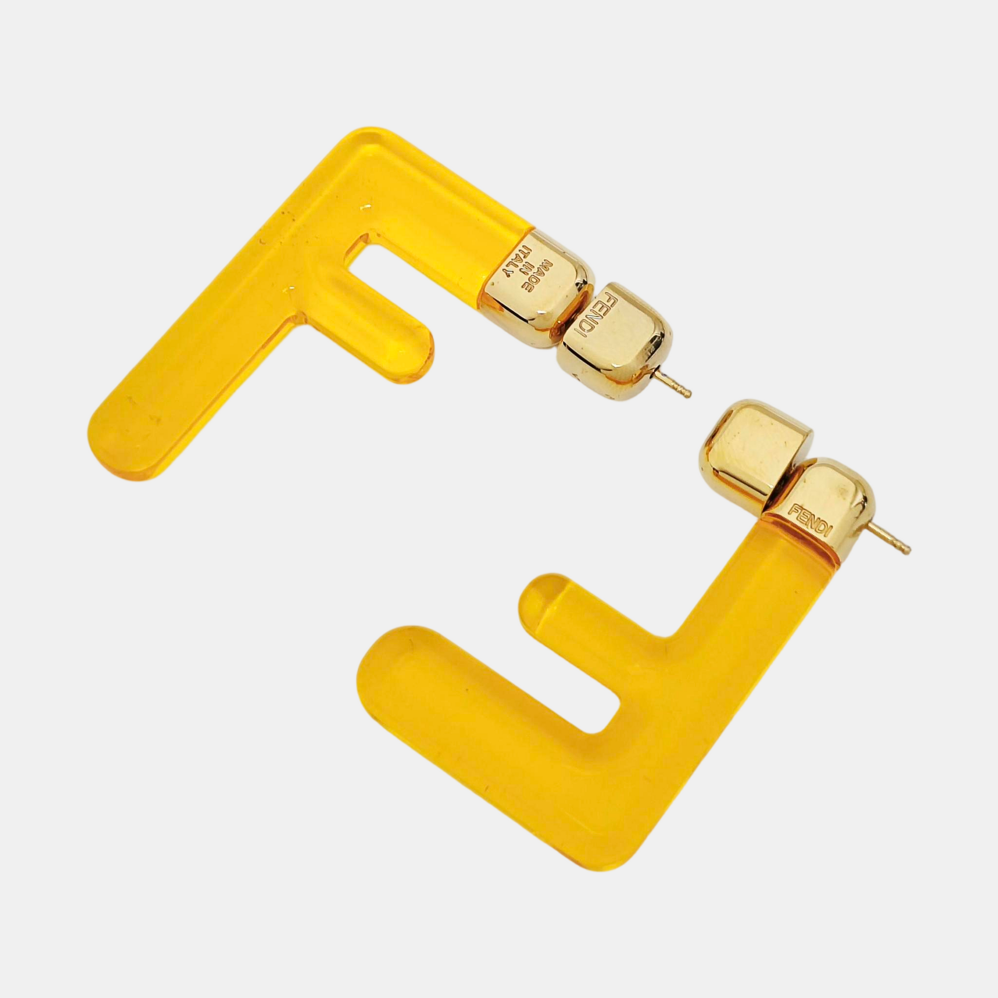 FF Metal Orange Stud Earrings