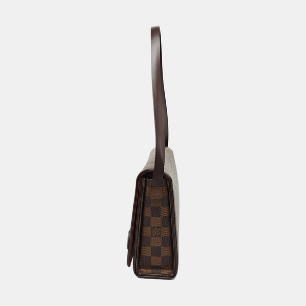 TRIBECA Damier Ebene Coated Canvas Brown