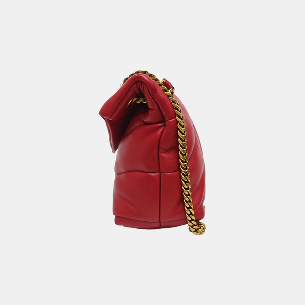 LOULOU Small Quilted Lambskin Red