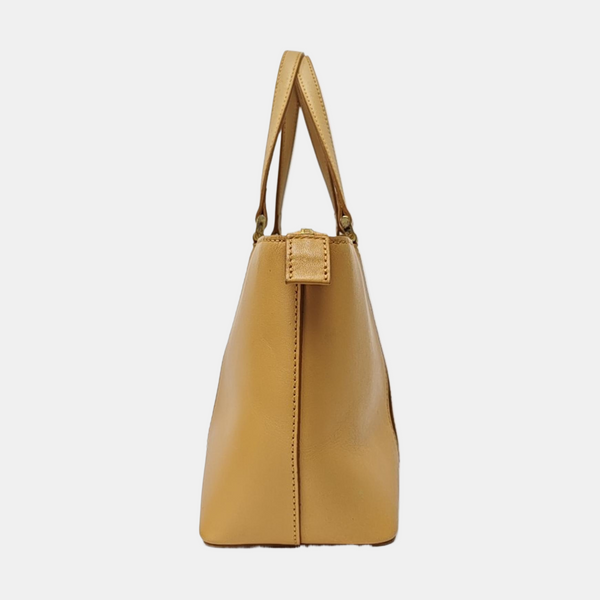 Calfskin Top Handle Bag Brown