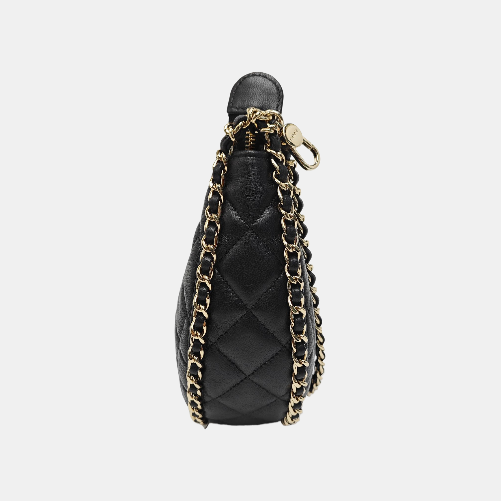 Quilted Lambskin Shoulder Bag Black