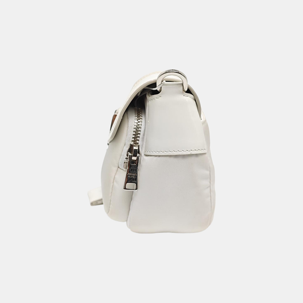 Fabric Shoulder Bag White