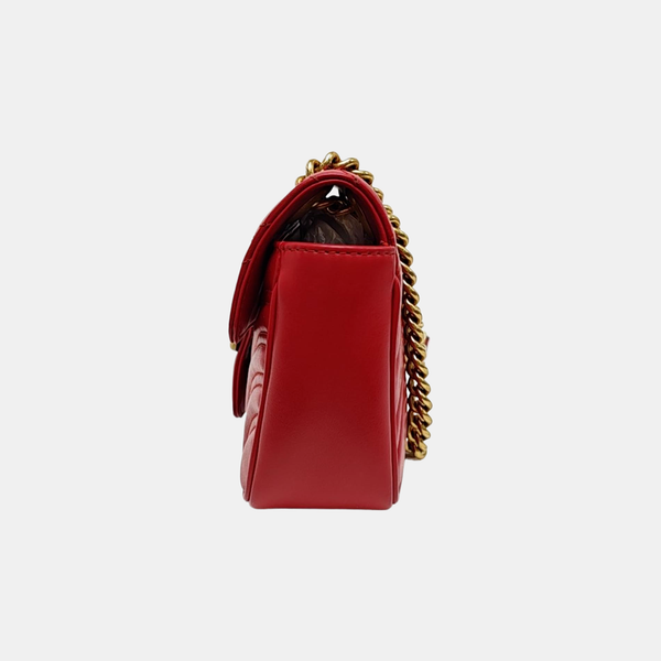 GG Marmont Small Quilted Calfskin Red