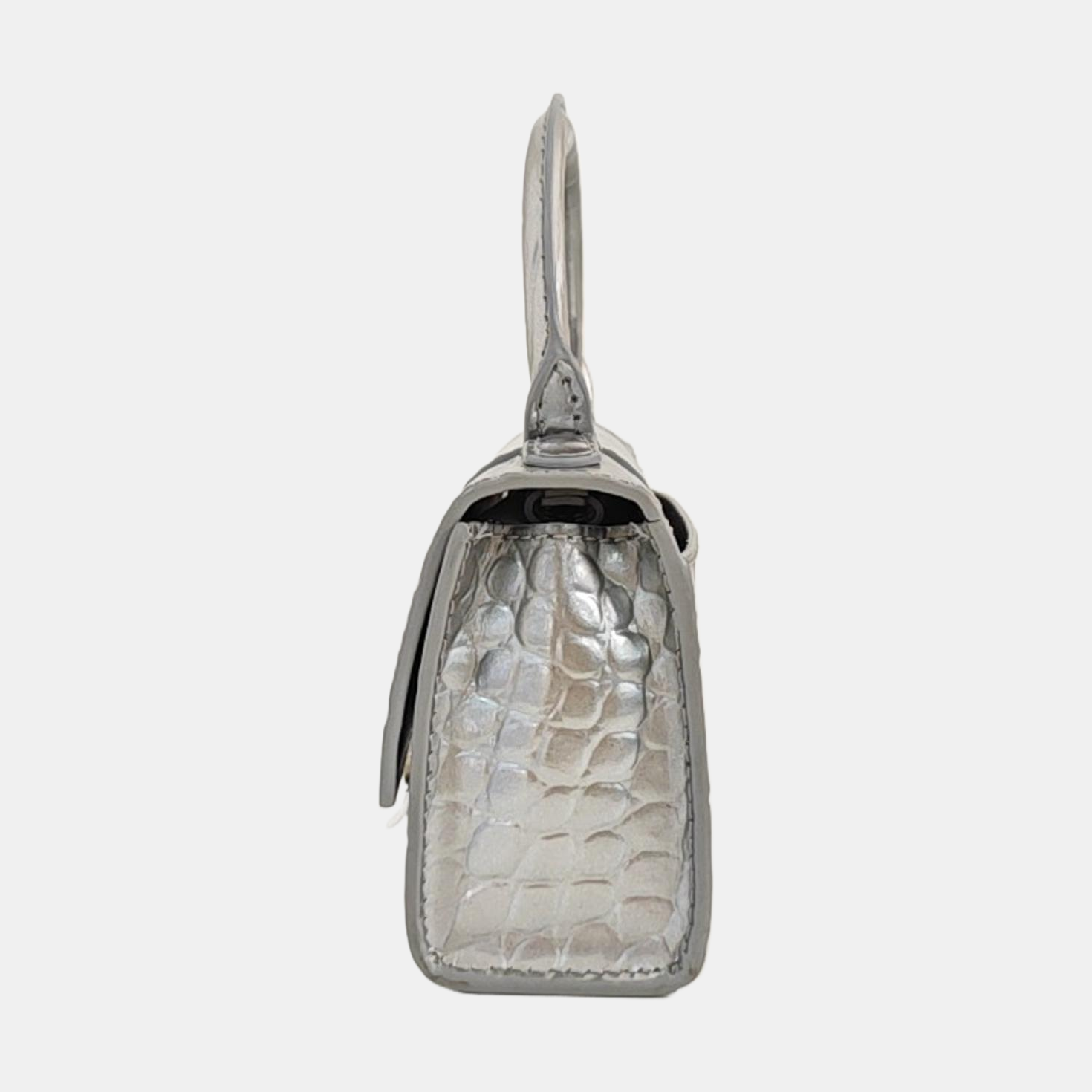 Hourglass Mini Calfskin Silver