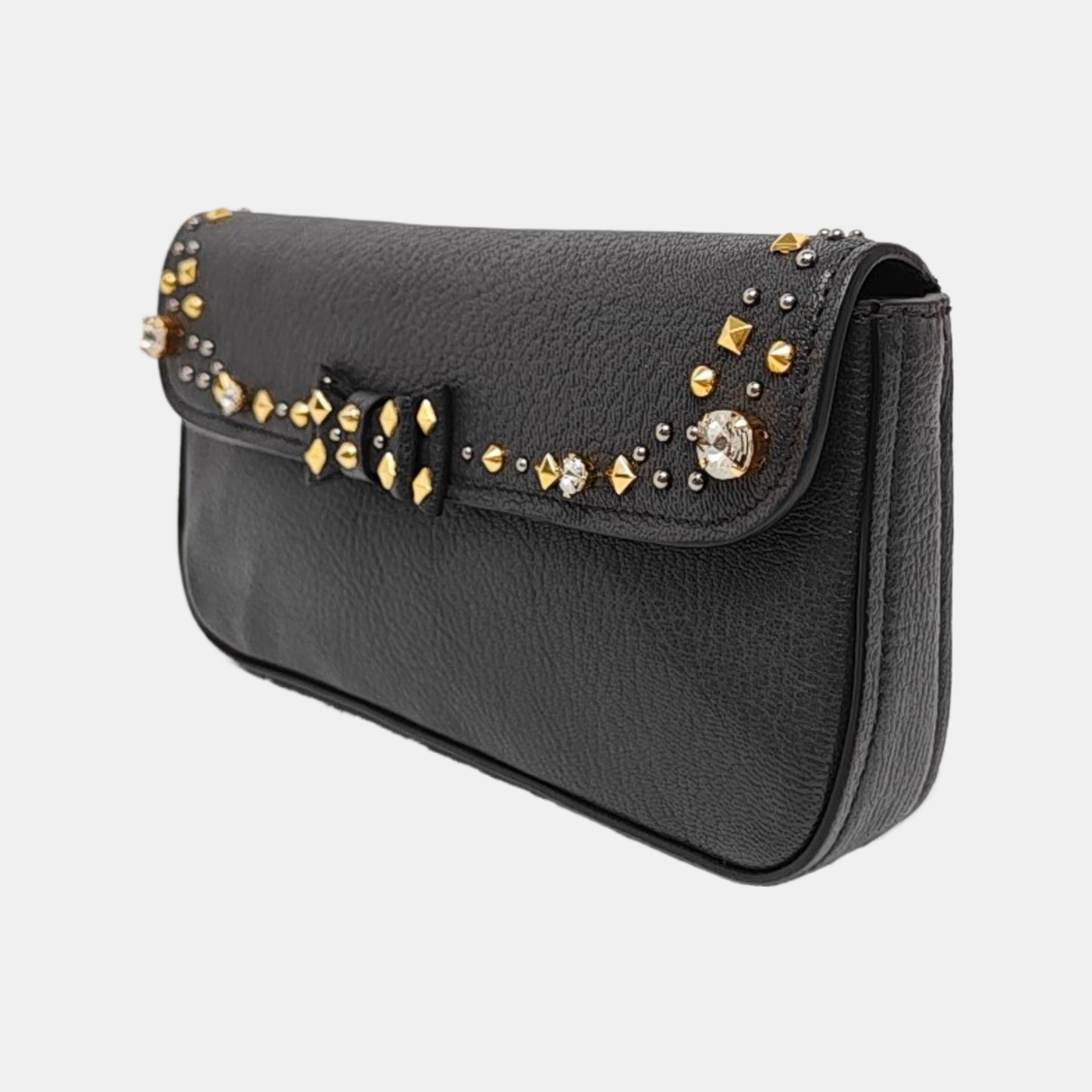 Leather Clutch Gray