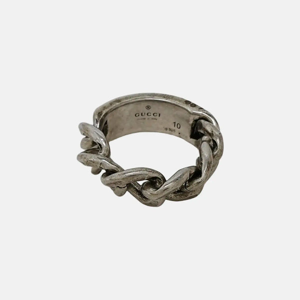 925 Sterling Silver Green Ring EU 50
