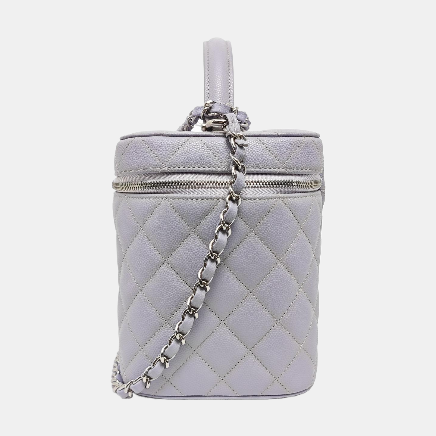 TRENDY CC Quilted Grained Calfskin Purple