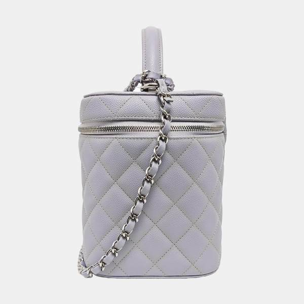 TRENDY CC Quilted Grained Calfskin Purple