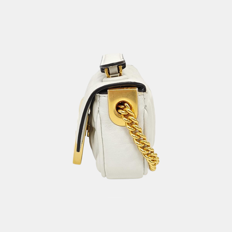 Authenticated pre-owned  Baguette Monogram Lambskin White - Shoulder Bag at Looply